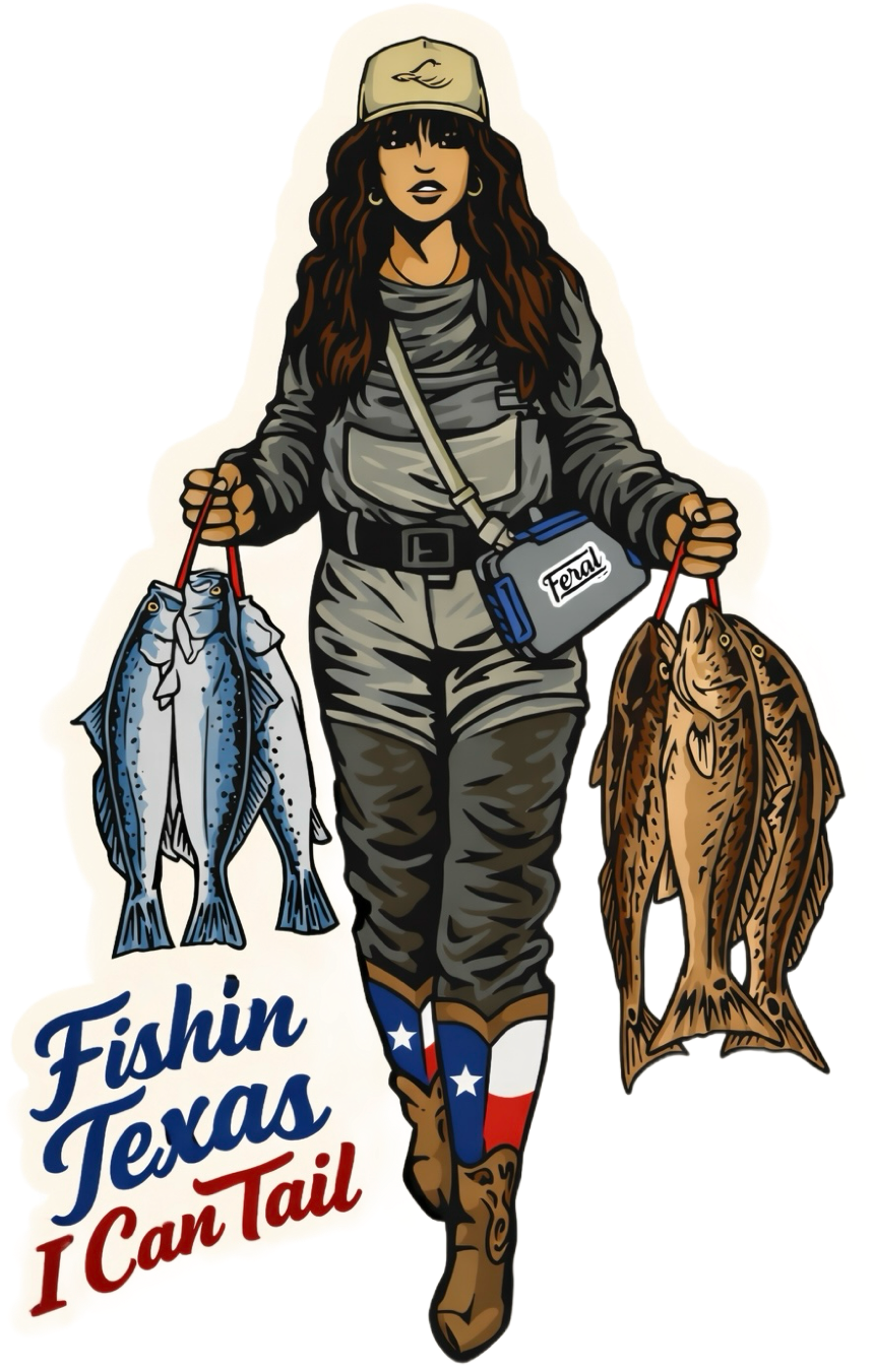 “Fishin Texas I can Tail” decal